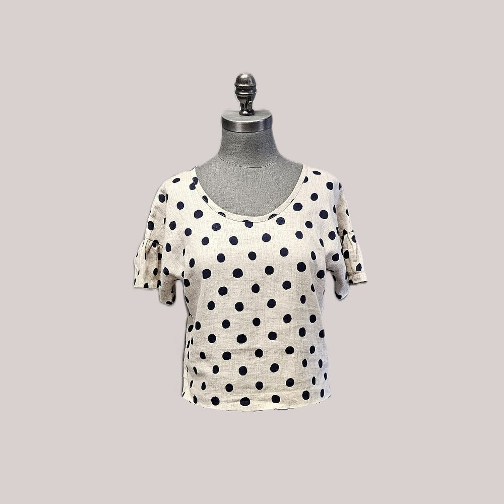 Allison Wonderland Polka Dot Short Sleeve Top